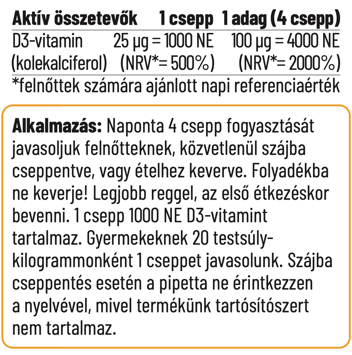 D3-vitamin csepp - 30 ml 240 adag