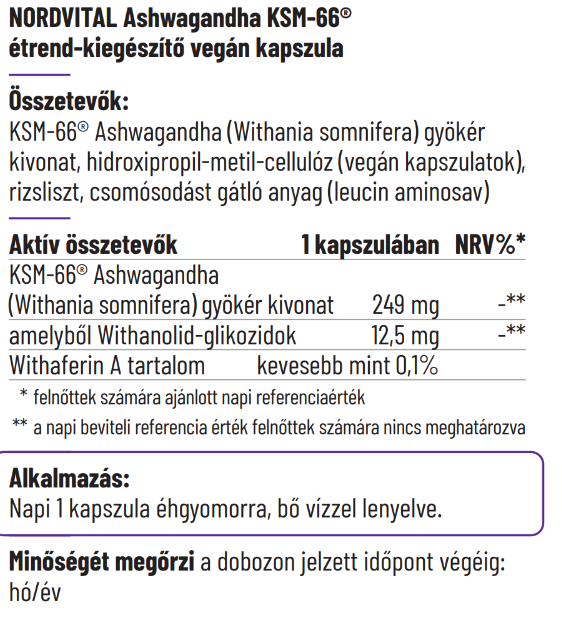 Ashwagandha 249 mg capsules - 60 pcs