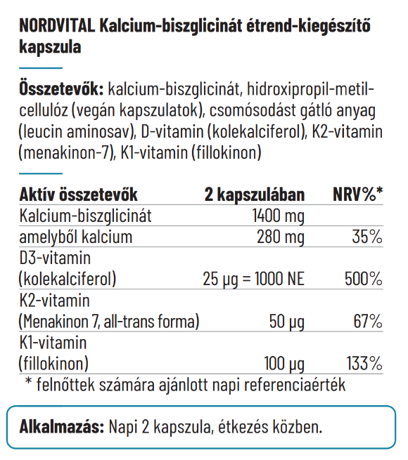 Kalcium-biszglicinát 700mg - 60db