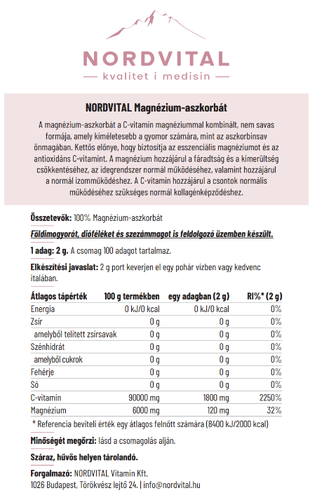 Magnézium-aszkorbát por - 200g