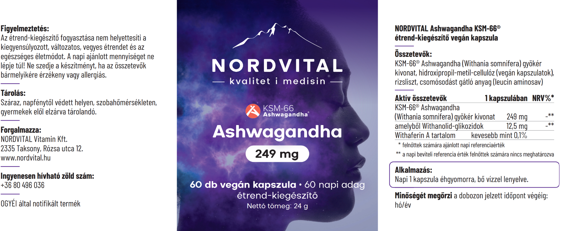 Ashwagandha 249mg kapszula - 60db
