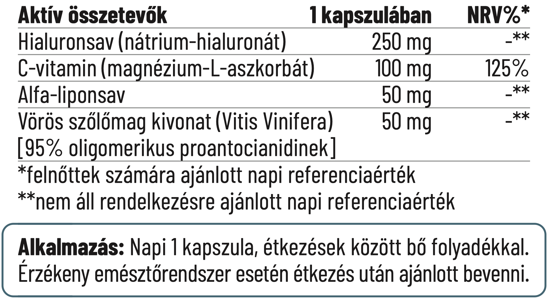 Hialuronsav komplex vegán - 30db