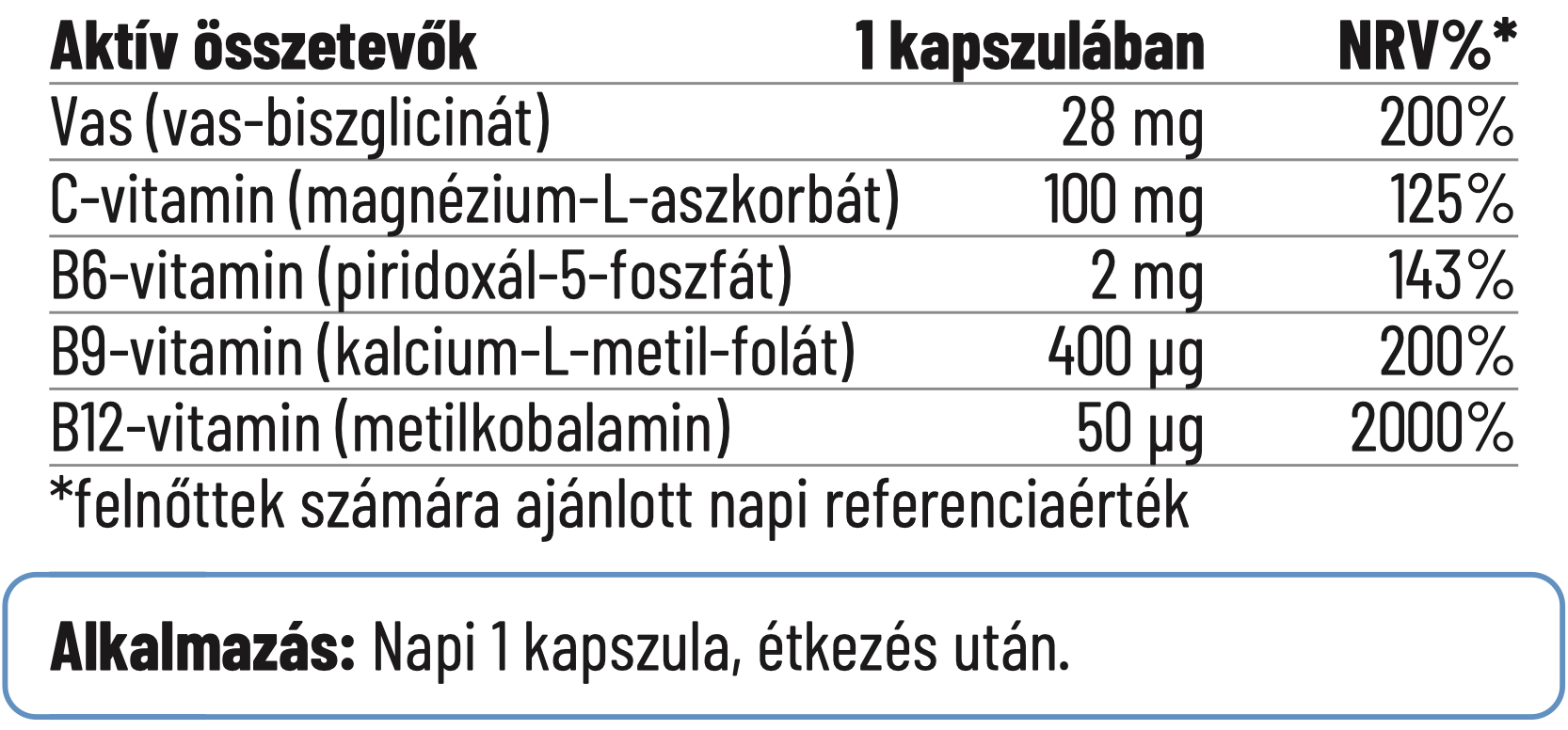 Vas-biszglicinát vegán - 60db