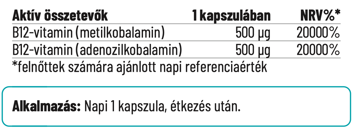 B12-Vitamin vegán 1000 mcg - 60db