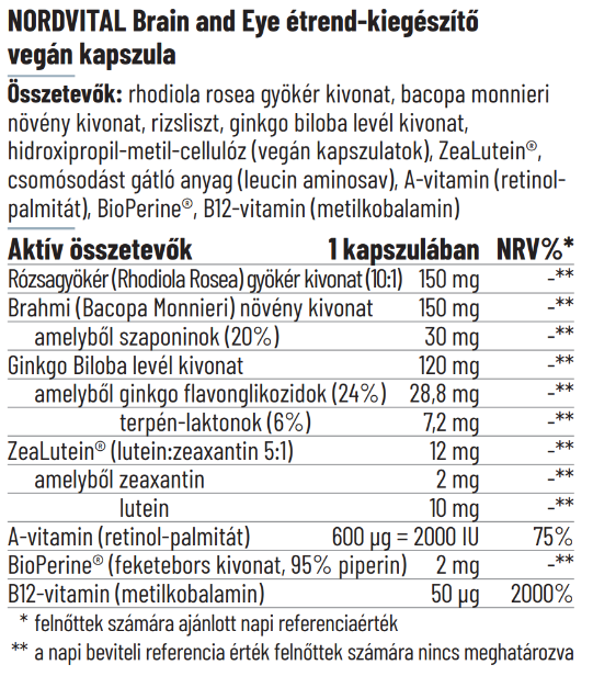 Brain and Eye vegán kapszula - 50db