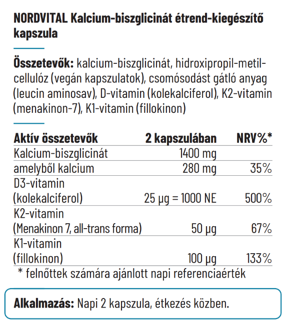 Kalcium-biszglicinát 750mg - 60db